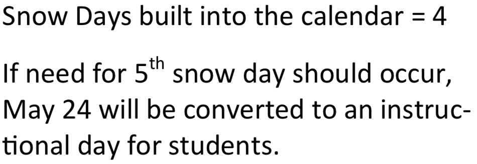 Snow Days 2018/2019 Snow Days 2018/2019