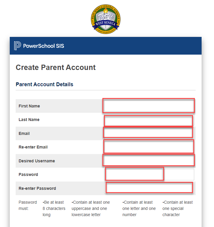 parent account details