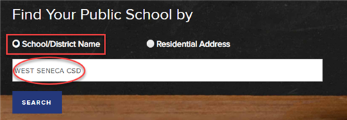 west seneca csd text inside searchbar