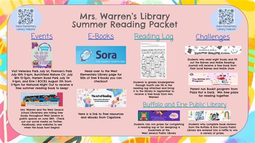 Mrs. Warren's Library Summer Reading Packet