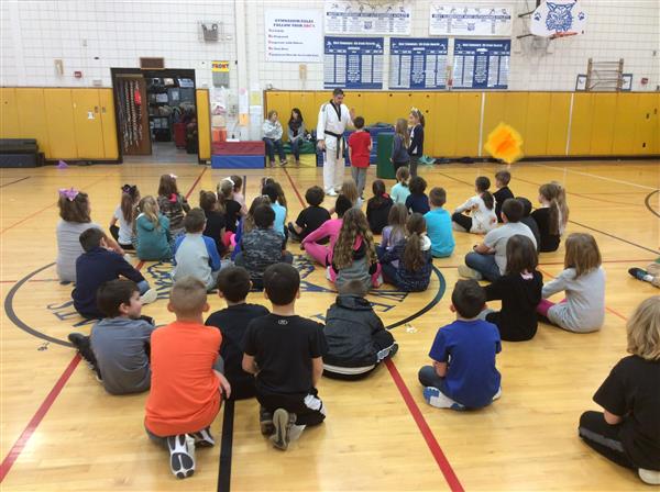Master Chong's Tae Kwon Do visits West Elementary! Former West Senior grads, Master Joe Villafranca, and Miss Adrianna Lis, taught Tae Kwon Do skills and the importance of perseverance and resilience. Several current student of Master Chong’s Tae Kwon Do were also able to demonstrate breaking a boa
